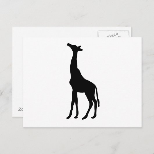 Carte Postale Silhouette de Giraffe (Devant / Derrière)