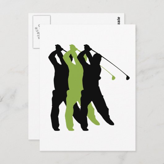 Carte Postale Silhouette de golf (Devant / Derrière)