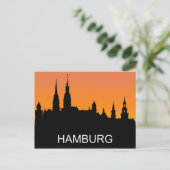 Carte Postale Silhouette de Hambourg, coucher du soleil d'été, i (Debout devant)