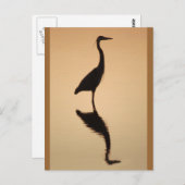 Carte Postale Silhouette de héron (Devant / Derrière)