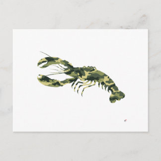Carte Postale Silhouette de homard au camouflage