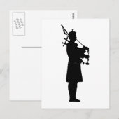 Carte Postale Silhouette de joueur de cornemuse (Devant / Derrière)