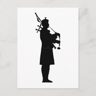 Carte Postale Silhouette de joueur de cornemuse