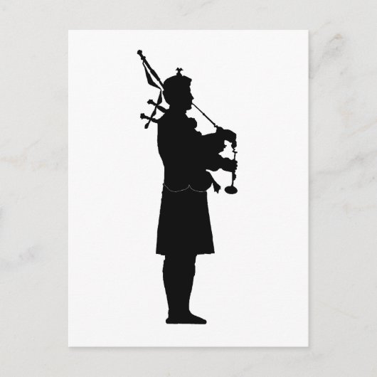 Carte Postale Silhouette de joueur de cornemuse (Devant)