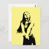 Carte Postale Silhouette de la fille de danse noire à la mode (Devant / Derrière)