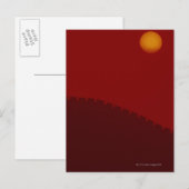 Carte Postale Silhouette de la Grande Muraille de Chine (Devant / Derrière)