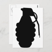 Carte Postale Silhouette de la grenade à main (Devant / Derrière)