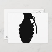 Carte Postale Silhouette de la grenade à main (Devant / Derrière)