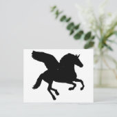 Carte Postale Silhouette de la licorne ailée (Debout devant)