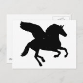 Carte Postale Silhouette de la licorne ailée (Devant / Derrière)