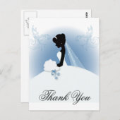 Carte Postale Silhouette de la mariée Mariage de l'équipe (Devant / Derrière)