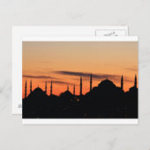 Carte Postale Silhouette de la mosquée Bleue et Sainte-Sophie (Devant / Derrière)