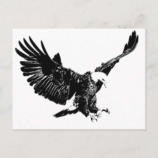 Carte Postale Silhouette de l'aigle d'atterrissage (Devant)
