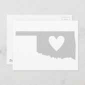 Carte Postale Silhouette de l'état de Heart Oklahoma (Devant / Derrière)