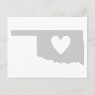 Carte Postale Silhouette de l'état de Heart Oklahoma