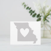 Carte Postale Silhouette de l'état du Missouri du coeur (Debout devant)