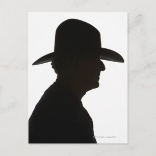 Carte Postale Silhouette de l'homme en profil portant traditionn
