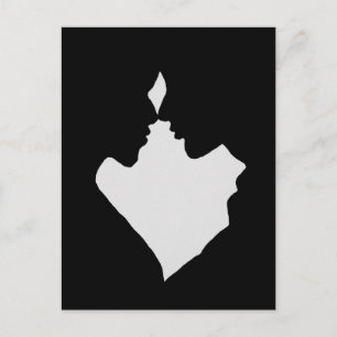 Carte Postale silhouette de l'homme et de la femme amoureux