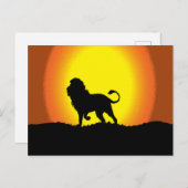 Carte Postale Silhouette de lion de poule (Devant / Derrière)