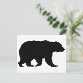 Carte Postale Silhouette de l'ours grizzli marchant de gauche à  (Debout devant)