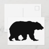 Carte Postale Silhouette de l'ours grizzli marchant de gauche à  (Devant / Derrière)