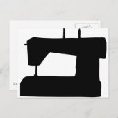 Carte Postale silhouette de machine à coudre (Devant / Derrière)