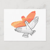 Carte Postale Silhouette de main Aigle Orange (Devant)