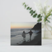 Carte Postale Silhouette de mariage de plage (Debout devant)