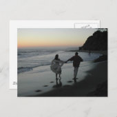 Carte Postale Silhouette de mariage de plage (Devant / Derrière)