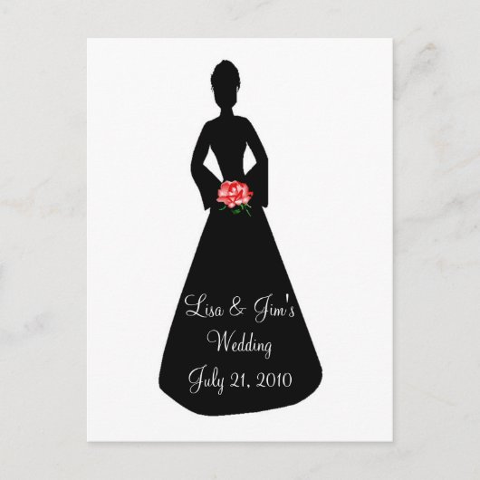 Carte Postale Silhouette de mariée (Devant)