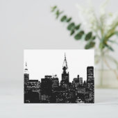Carte Postale Silhouette de New York noir et blanc (Debout devant)