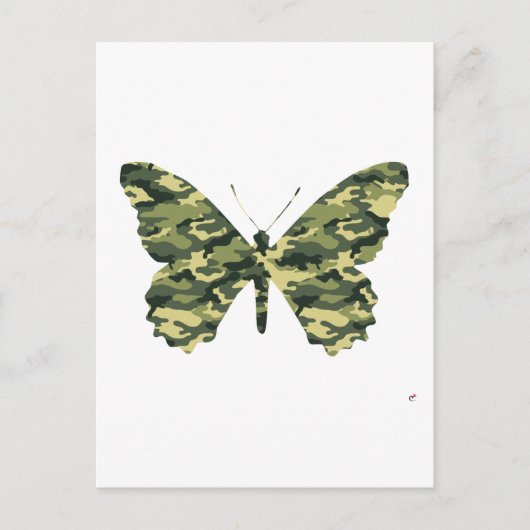 Carte Postale Silhouette de papillon Camouflage (Devant)