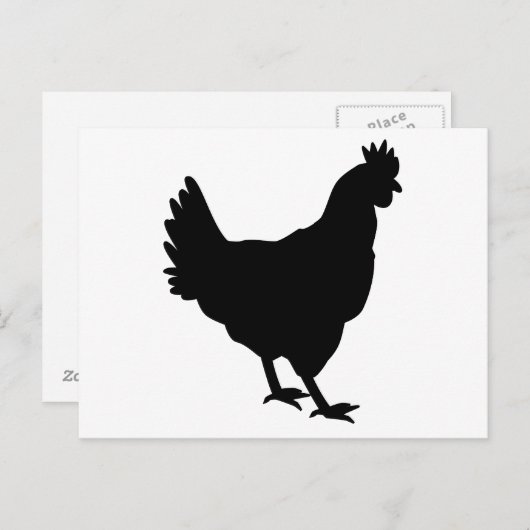 Carte Postale Silhouette de poulet (Devant / Derrière)