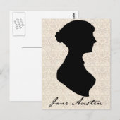 Carte Postale Silhouette de profil de Jane Austen (Devant / Derrière)