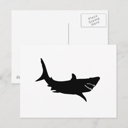 Carte Postale Silhouette de requin (Devant / Derrière)