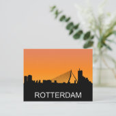 Carte Postale Silhouette de Rotterdam, illustration du coucher d (Debout devant)