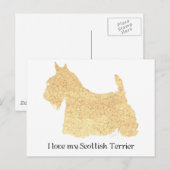 Carte Postale Silhouette de Scottish Terrier roux (Devant / Derrière)