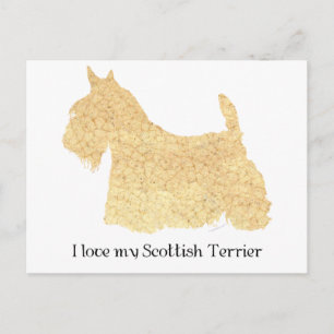 Carte Postale Silhouette de Scottish Terrier roux