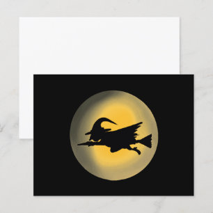 Carte Postale Silhouette de sorcière méchante volante