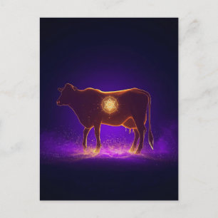 Carte Postale Silhouette de vache divine   Govardhan Puja Spirit
