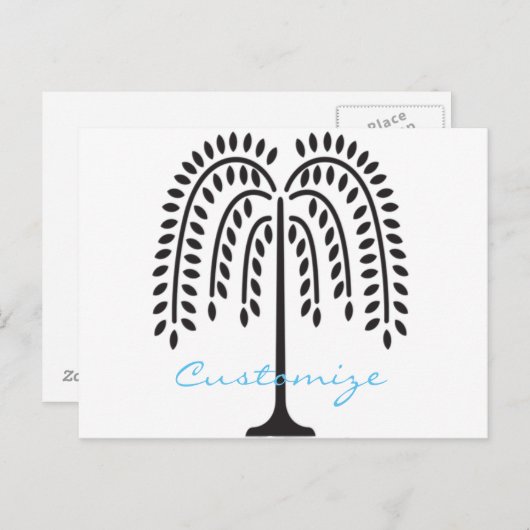 Carte Postale Silhouette de Willow en pleurs Thunder_Cove (Devant / Derrière)