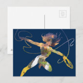 Carte Postale Silhouette de Wonder Woman au coucher du soleil av (Devant / Derrière)