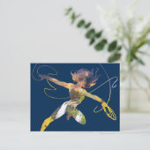 Carte Postale Silhouette de Wonder Woman au coucher du soleil av (Debout devant)