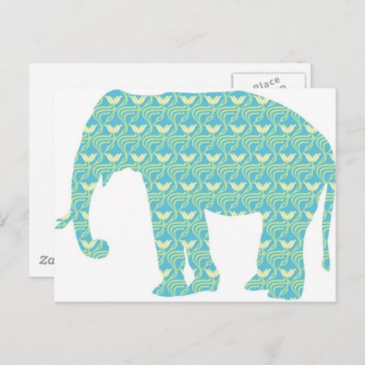 Carte Postale Silhouette d'éléphant moderne (Devant / Derrière)