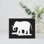 Carte Postale Silhouette d'éléphant noir et blanc (Debout devant)