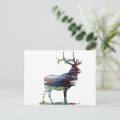 Carte Postale Silhouette d'Elk Abstrait (Debout devant)