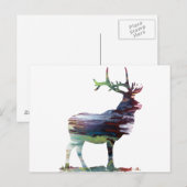 Carte Postale Silhouette d'Elk Abstrait (Devant / Derrière)