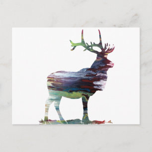 Carte Postale Silhouette d'Elk Abstrait