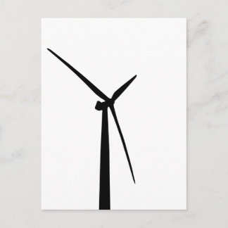 Carte Postale Silhouette d'énergie verte à éolienne simple