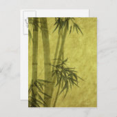 Carte Postale Silhouette des branches d'un bambou sur papier (Devant / Derrière)